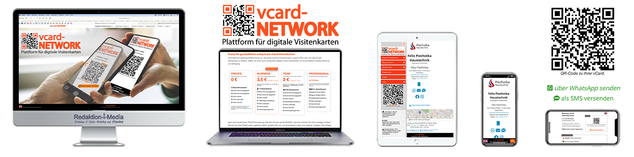 digitale Visitenkarte von vcard-NETWORK